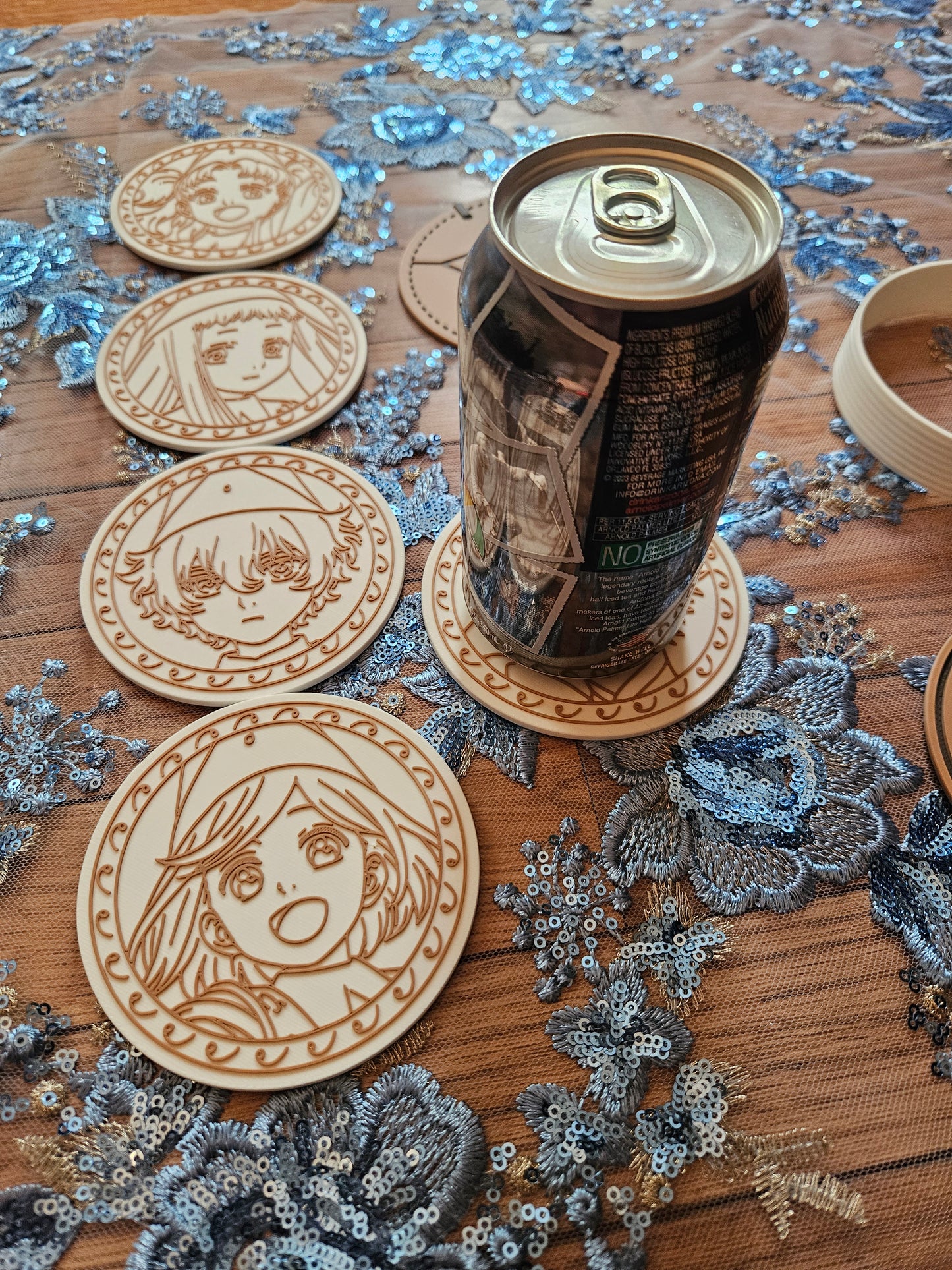 Witch Hat Atelier Double Sided Coasters 3D Printed Set of 5