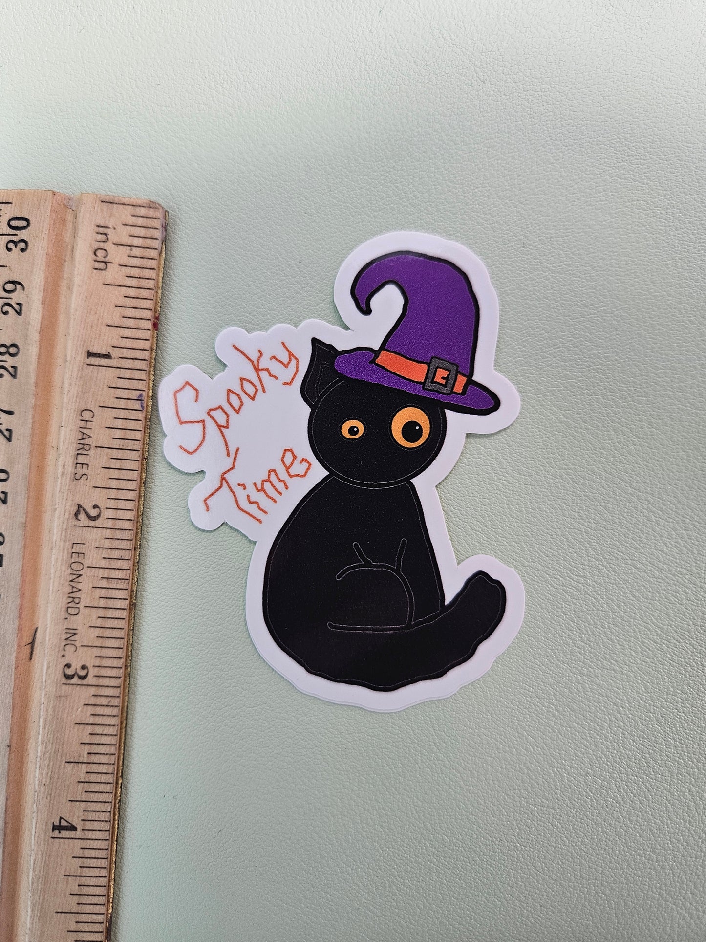 Black Cat Spooky Time Sticker