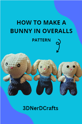 Overalls Plush Pattern Bunny in Overalls PDF Pattern, Crochet Plushie No Sew Pattern ...