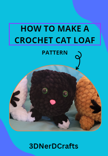 Cat Loaf PDF Pattern, Crochet Plushie Low-Sew