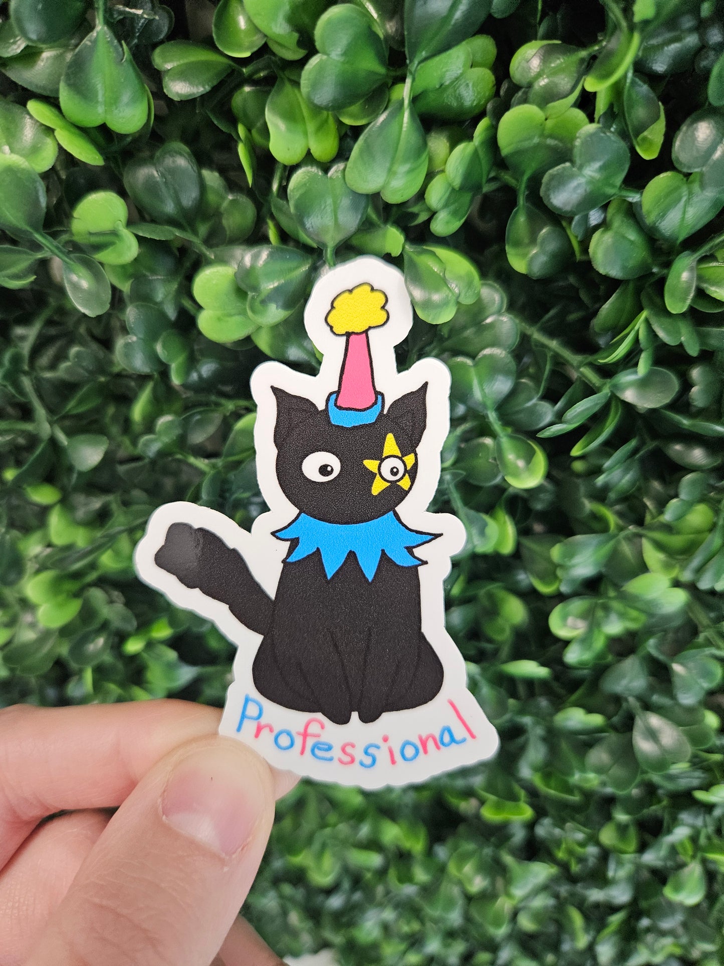 Black Cat Professional Clown Sticker