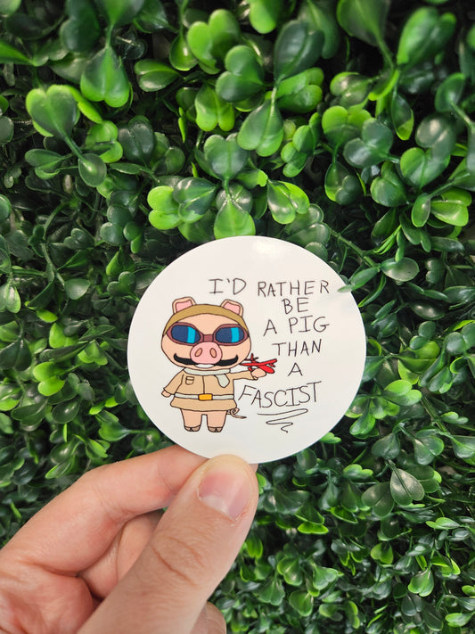 Porco Rosso Anti Fascist Sticker Studio Ghibli