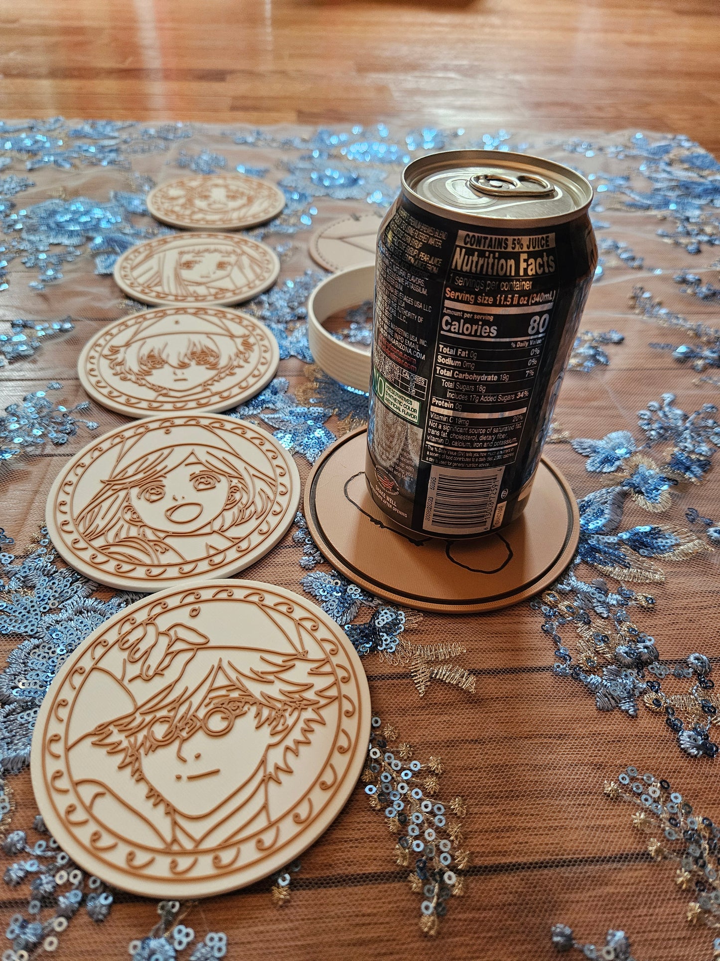 Witch Hat Atelier Double Sided Coasters 3D Printed Set of 5