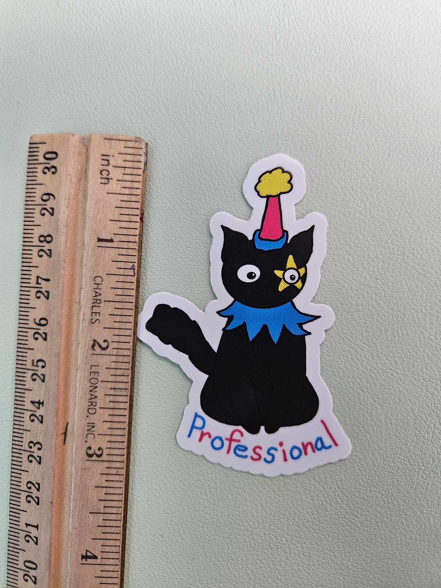 Black Cat Professional Clown Sticker