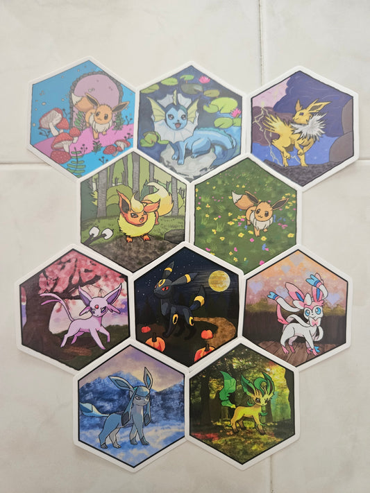 10 Eeveelution Stickers Bundle Pack