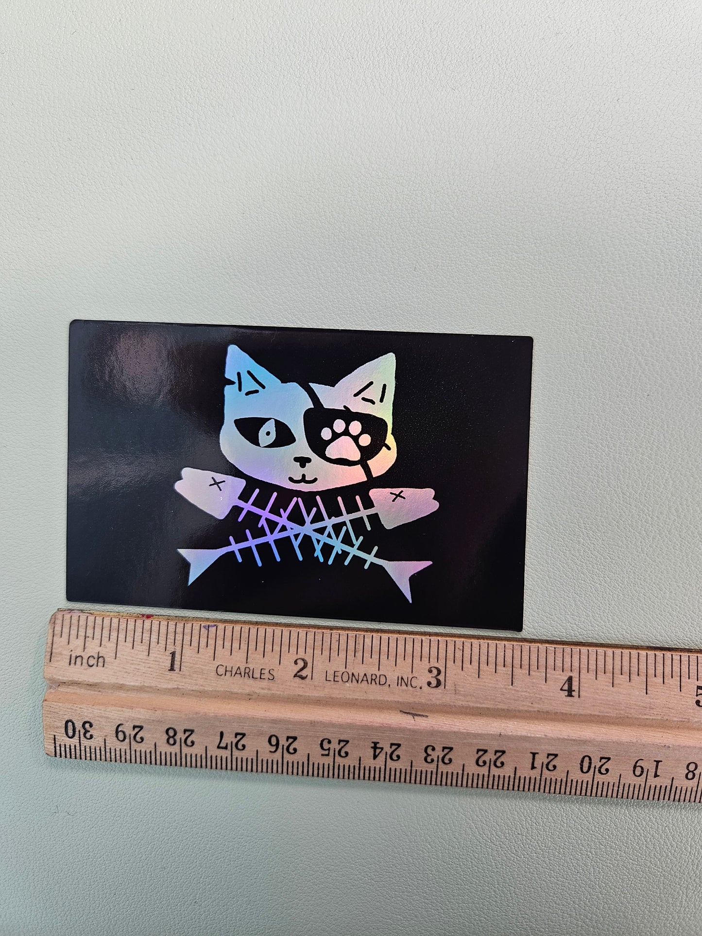 Cat Pirate Flag Holographic Sticker