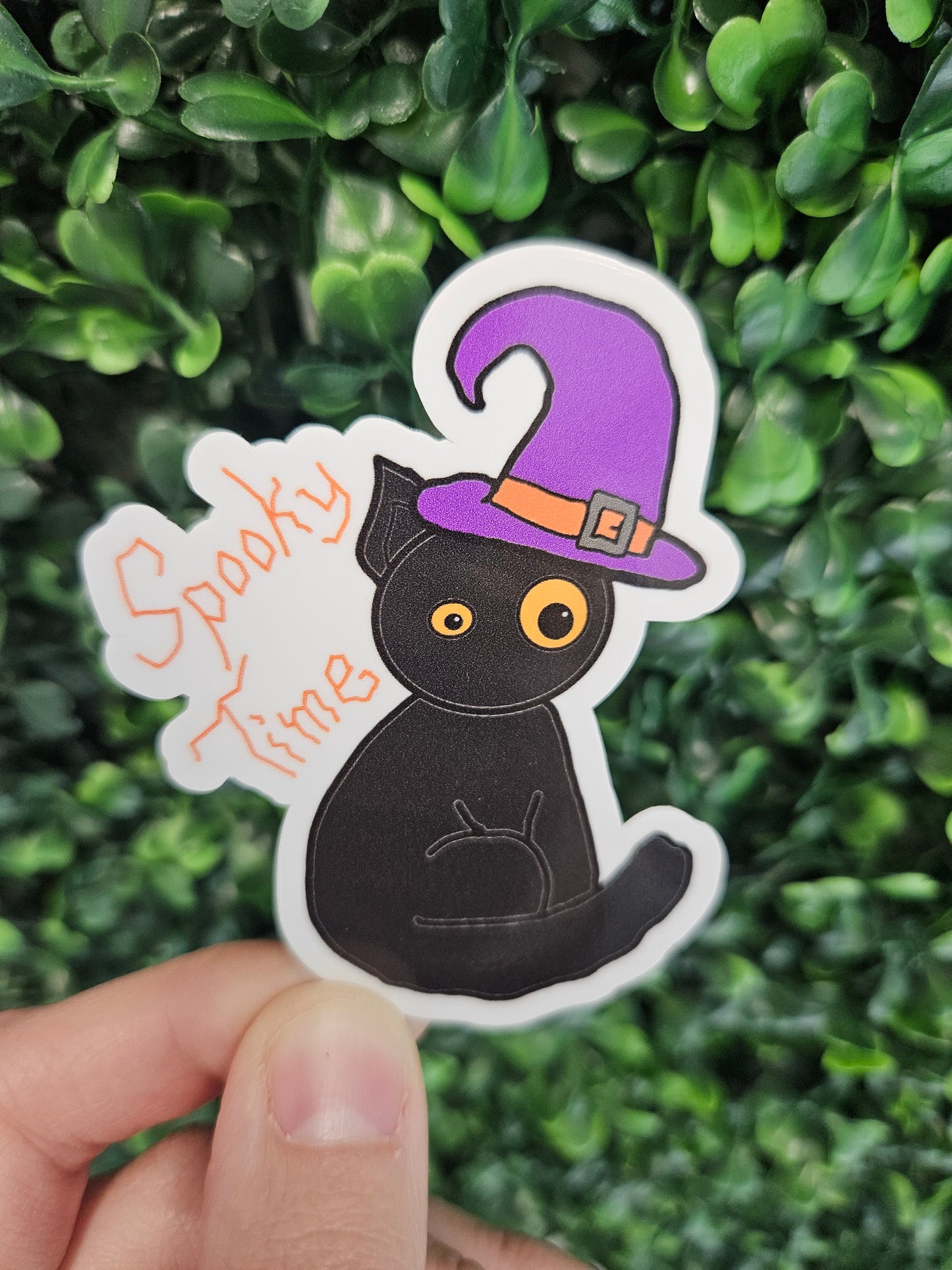 Black Cat Spooky Time Sticker